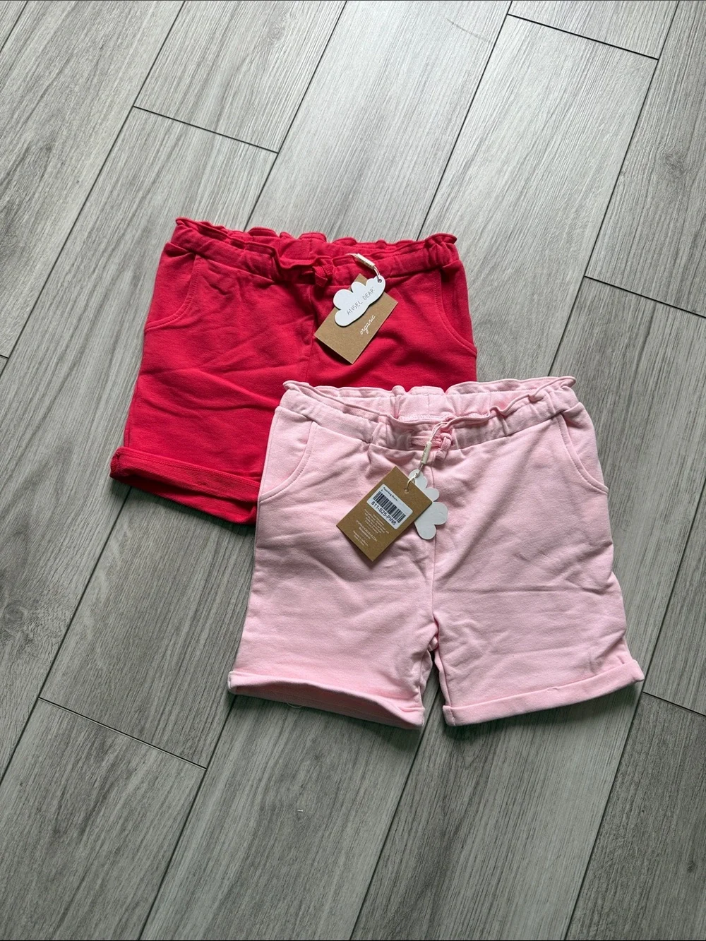 Angel Dear girls French Terry Paperbag Shorts Pink and Red Bundle Size 6 NEW
